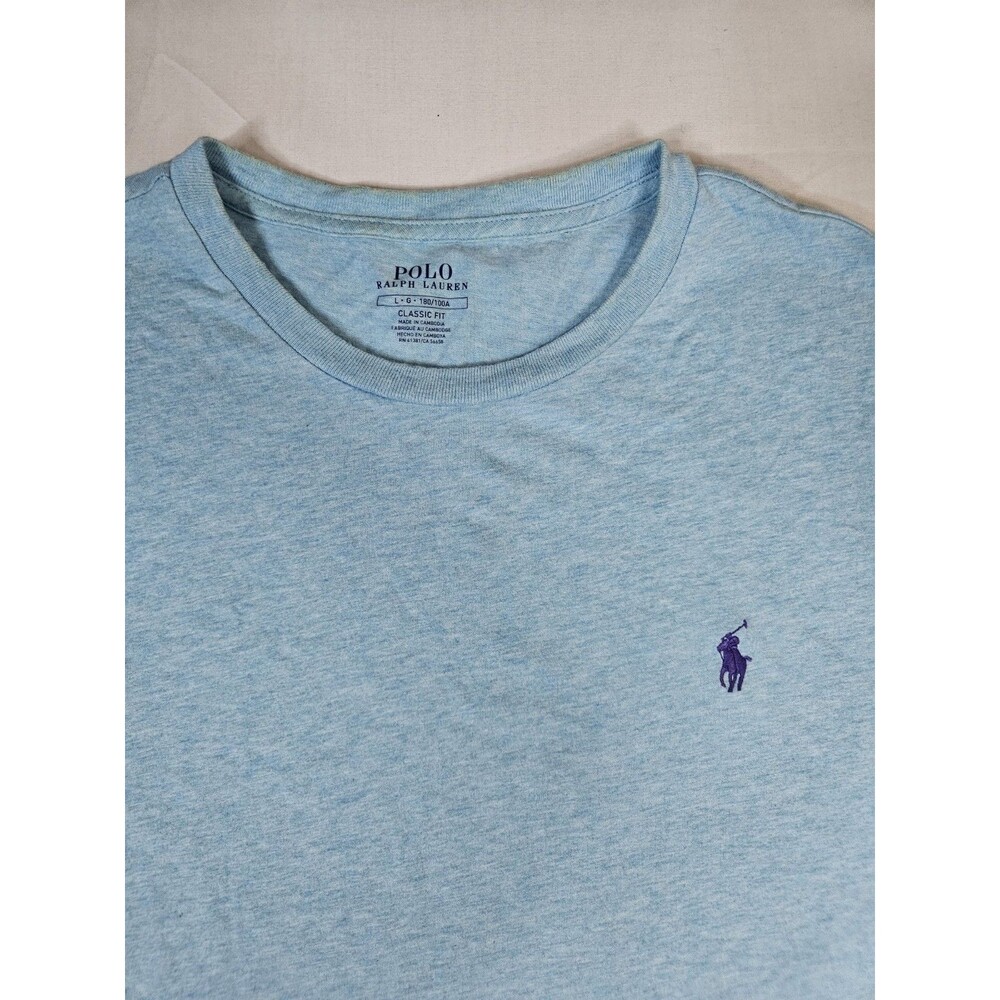 Polo Ralph Lauren Shirt Men's Size Large Blue Heather Classic Fit T-Shirt L